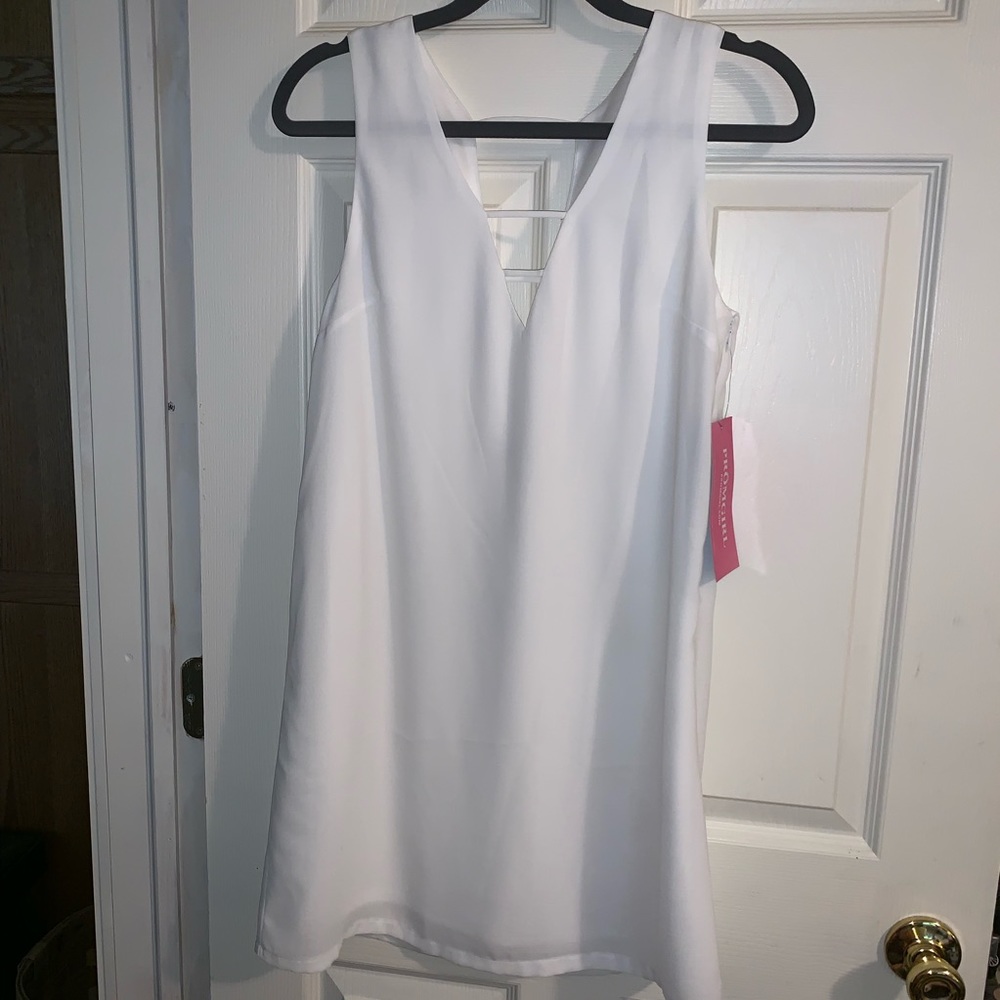 White V Neck Dress